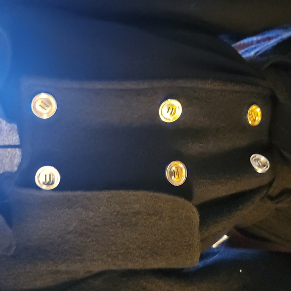 SANDRO Black Wool Pea Coat Double Breast Jacket XL NWT - Picture 3 of 15